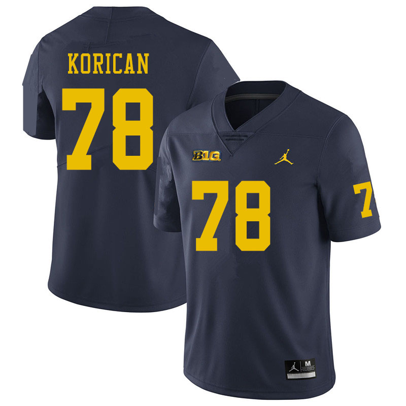 Men #78 Griffin Korican Michigan Wolverines College Football Jerseys Sale-Navy